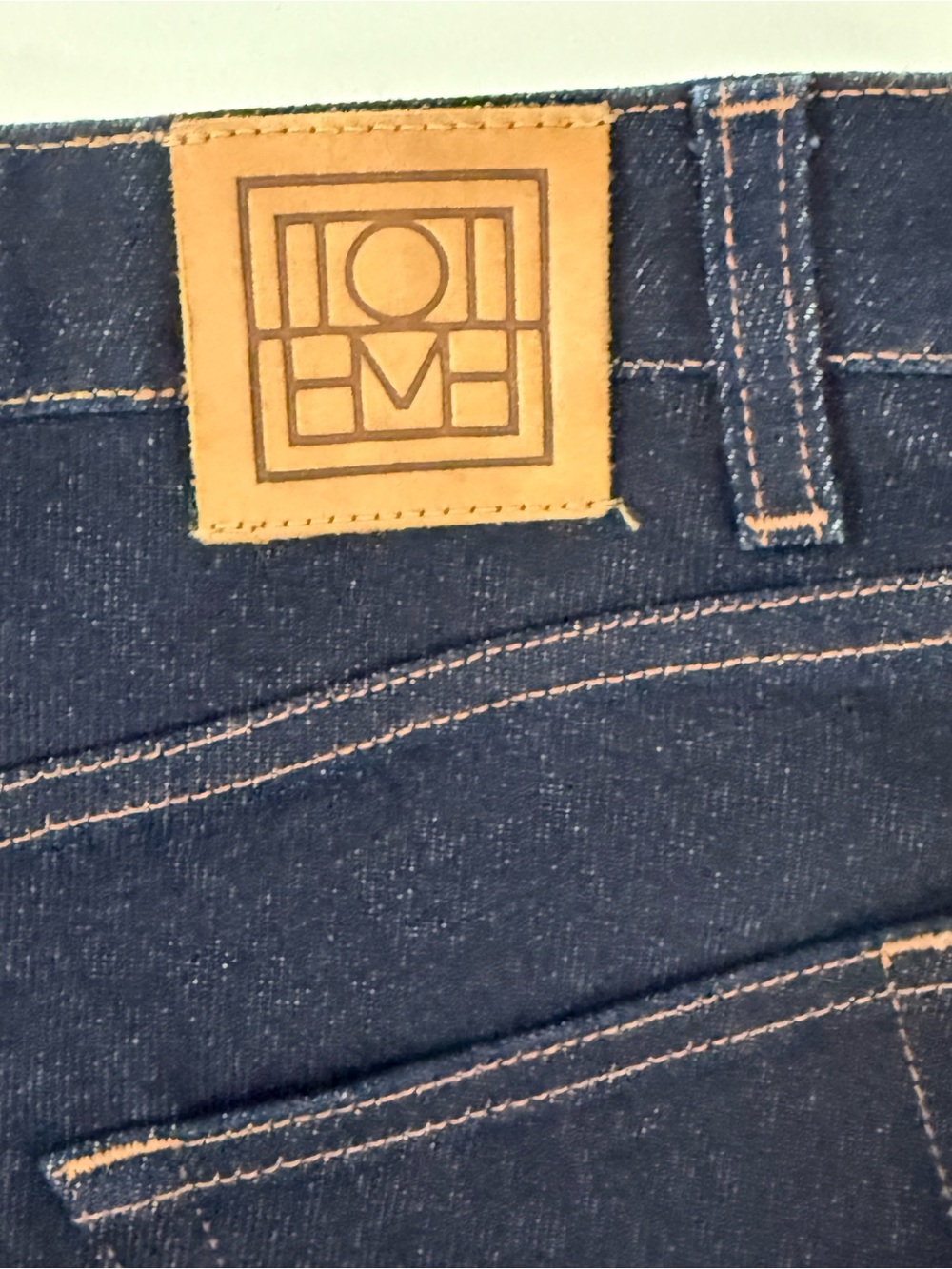 Toteme Dark Blue High-Rise Straight-Leg Jeans - Picture 4 of 5